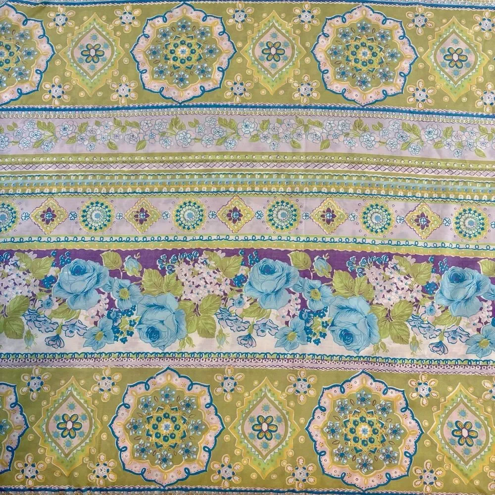 Vtg Cannon Royal Family Flat Sheet Double‎ 70s Cottagecore Chintz Floral MCM